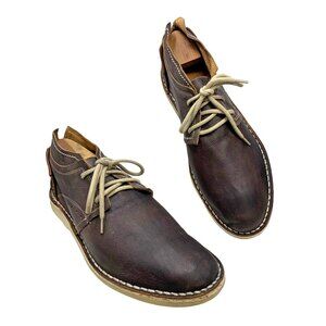 Cinti Dark Distressed Leather 6  Eyelet Handmade Chukka‎ Boots